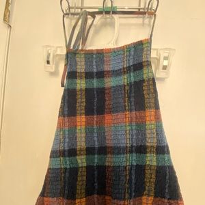Plaid Halter Tube Top